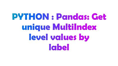 pandas multiindex set level values